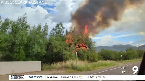 Lightning strike causes fire at Agua Caliente Park