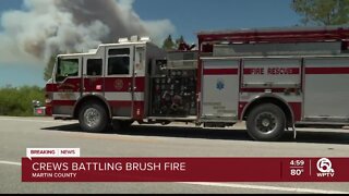 Crews battling brush fire in Martin County