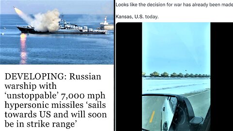 RUSSIAN SHIP WITH HYPERSONIC MISSILES WITHIN RANGE USA COAST?*DECLARATION OF WAR?*TANKS ON MOVE*