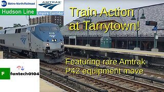 Train action at the Tarrytown Train Station with Eli! Featuring rare Amtrak P42 locomotive