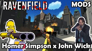 Simpsons e John Wick em Ravenfield MODS - Gameplay PT-BR