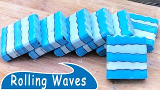 Rolling Waves 🌊🌊🌊 Layered Soap Technique, Pencil Line Technique, Cold Process Soap Making