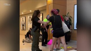 4 arrested after students, police clash at USF's main campus