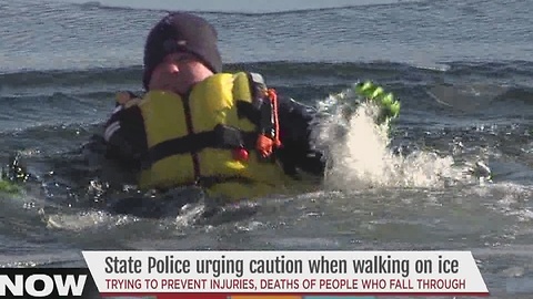 Staying Alive: Indiana State Police gives live demonstration on how to stay safe around the ice