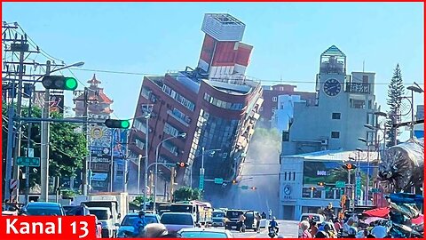 Terrifying images of the devastating earthquake in Taiwan - more 700 people injured