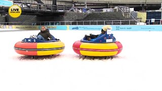 Curling and Bumper Cars at Canalside