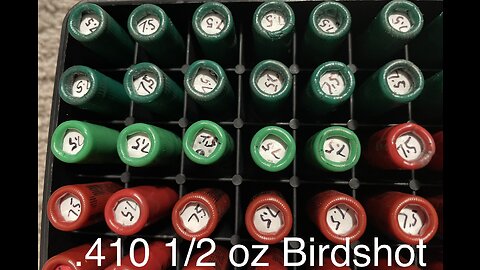 Loading .410 shells- 1/2 oz of #7 1/2 birdshot, 1210-1220 FPS