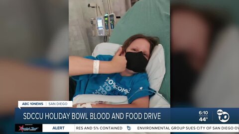 SDCCU Holiday Bowl Blood and Food Drive kicks off in La Mesa