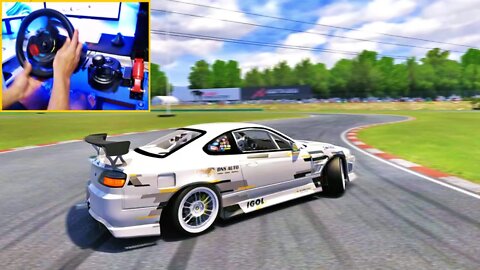 NISSAN SILVIA S15 2JZ - ASSETTO CORSA DRIFT MODS - STEERING WHEEL G29 AND HAND BRAKE