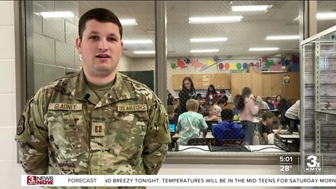 United States Air Force Captain visits La Vista fifth grade class