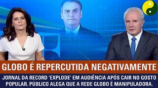 Jornal da Record ‘explode’ em audiência ao cair no gosto popular. Público alega manipulação da Globo