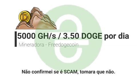 Mineradora - Freedogecoin - 5000 GH/s de força, pagando 3.50 Doge por dia