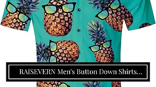 RAISEVERN Men's Button Down Shirts Slim-fit Short Sleeve Dress Shirt Casual Hawaiian Summer Alo...