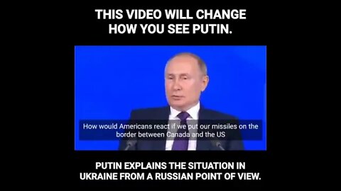Putin explains the situation in Ukraine from a Russian point of view