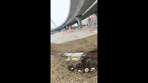 Skatepark dirt ramp fail