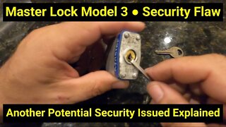 🔒Lock Picking ● Security Flaw in Master Lock Model No. 3 ● Opens Using Only the Tension Tool