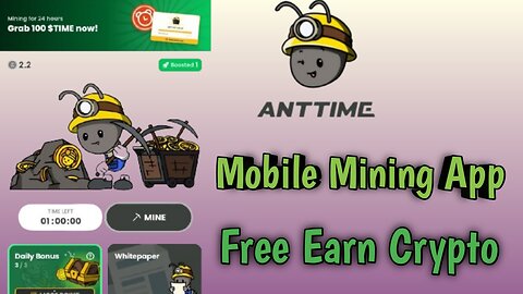 Real Mobile Mining App Anttime | Free Earn Crypto | Mining App Anttime Network
