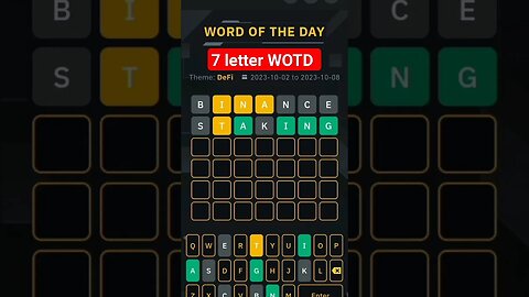 7 letter WOTD answer binance #binancewodl #puzzle #quiz #binancetrading