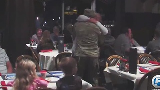 Soldier surprises family