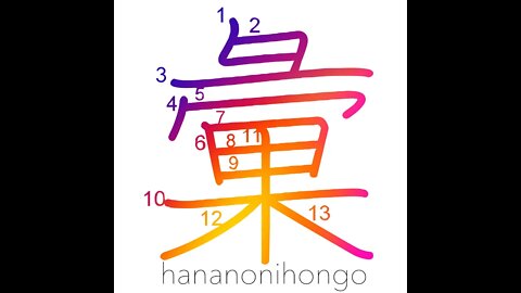 彙 - same kind/to collect/classify/category - Learn how to write Japanese Kanji 彙 - hananonihongo.com