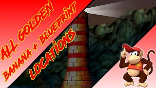 Donkey Kong 64 - Gloomy Galleon - Diddy Kong Golden Banana + Blueprint (Kasplat) Locations
