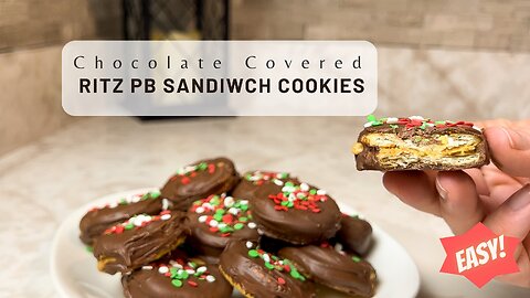 Chocolate Covered Ritz PB Sandwich Cookies