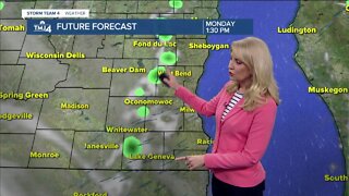 Partly cloudy Monday with slight chance of sprinkles