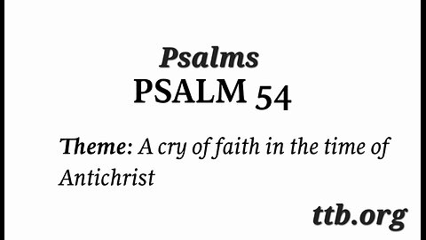 Psalm Chapter 54 (Bible Study)