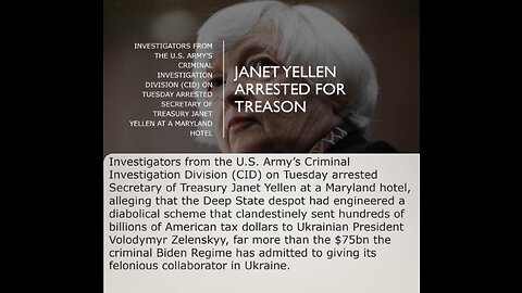 Finally!!!! JAG ARRESTS JANET YELLEN FOR TREASON , bye bye, never ever come back