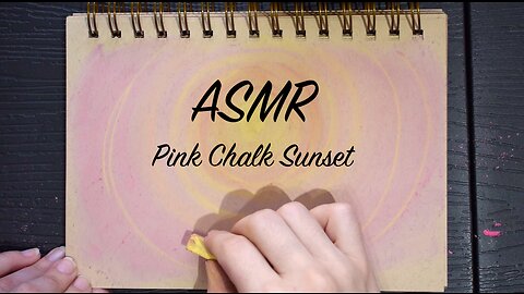 ASMR Chalk Drawing Pink Sunset | Sketching and Paper Sounds | (No Talking)