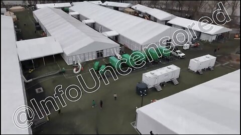 FOOTAGE OF GIANT HOUSING TENTS🏕️🏙️⛺️🛗 ONLY FOR ILLEGALS⛺️🛗🌇💫