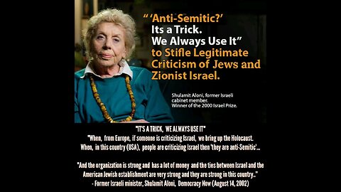 Israeli Minister We always use the anti-Semitism trick or bring up the Holocaust