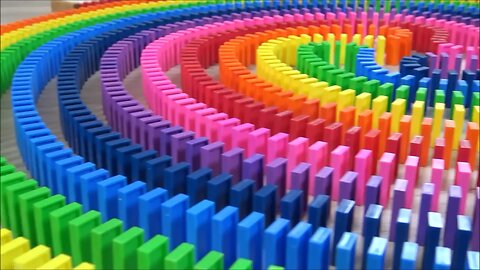 AMAZING Rainbow Dominoes! | Satisfying Domino Screen Link