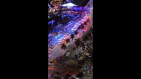 Massive police presence in Bayside area of Miami, Florida.