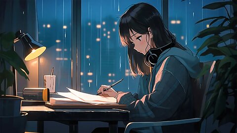 A Rainy Night 🌧️ Music that makes u more inspired to study & work - Lofi beats ~ study/stress relief