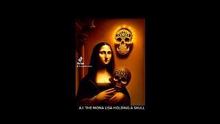 A.I. MONA LISA HOLDING A SKULL