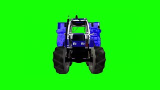 Tractor Towing Large Trailer With Audio Green Screen Animation