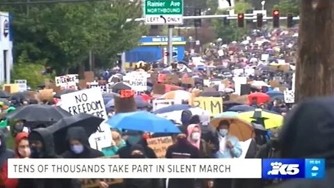 Over 60,000 Police Brutality Protesters March Through Seattle In The Rain!