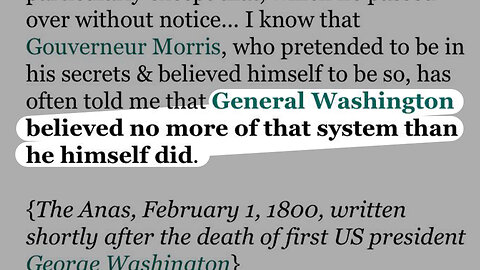 George Washington used every opportunity to avoid answering if he was a Christian, according to this letter from 1800s