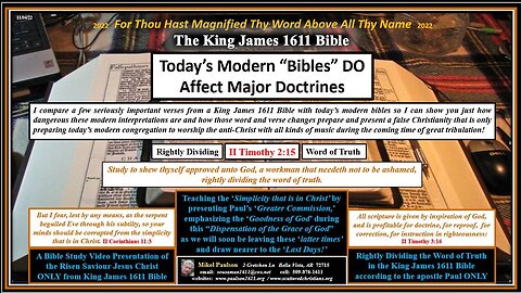 How Modern Bibles Delete Rightly Dividing Word of Truth and Replace it with Works II Timothy 2 15