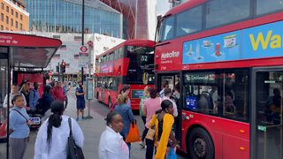 Commuters pile on to buses at Victoria as station closes for 24 hour tube strike