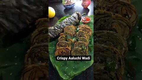 Crispy AaluChi Wadi (Taro Leaves) #starter#crunchy #crispy#evening #trending#greenvegetables#foodie