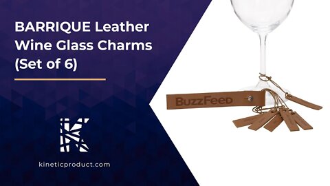 Barrique Leather Wine Glass Charms Set Of 6