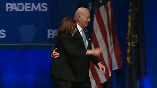 Joe Biden almost jumped off stage