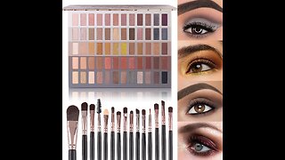 UCANBE Makeup Eyeshadow Palette + 15Pcs Brush Set, Pigmented 86 Colors Make Up Pallet with Brus...