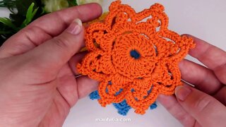 How to crochet snowflake coaster simple tutorial by marifu6a