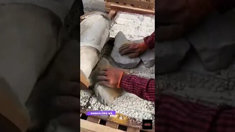 Viral Reel #151 😁 Moulding Concrete Into Stone Shapes | How To Cut And Shape Stone 😀 #shots