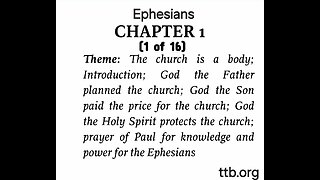 Ephesians Chapter 1 (Bible Study) (1 of 16)