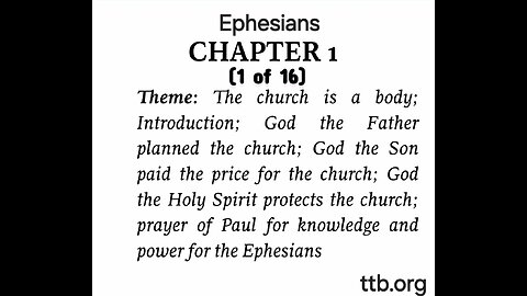 Ephesians Chapter 1 (Bible Study) (1 of 16)