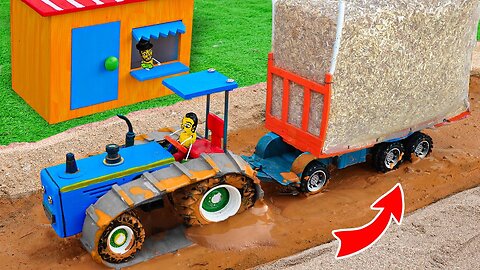 Top diy tractor making loading chain wheel science project ｜ tractor stuck in the mud ｜